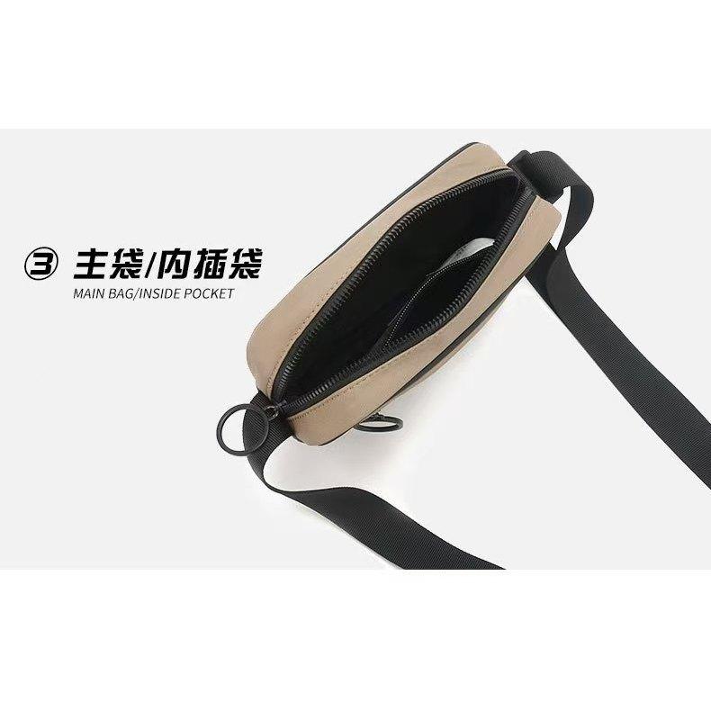 WDF.CO現貨｜2024新款日式郵差包│黑色卡其│斜背包│有拉鍊│圓形拉環│隨身包│相機包│登山小包｜大容量｜戶外包｜-細節圖3