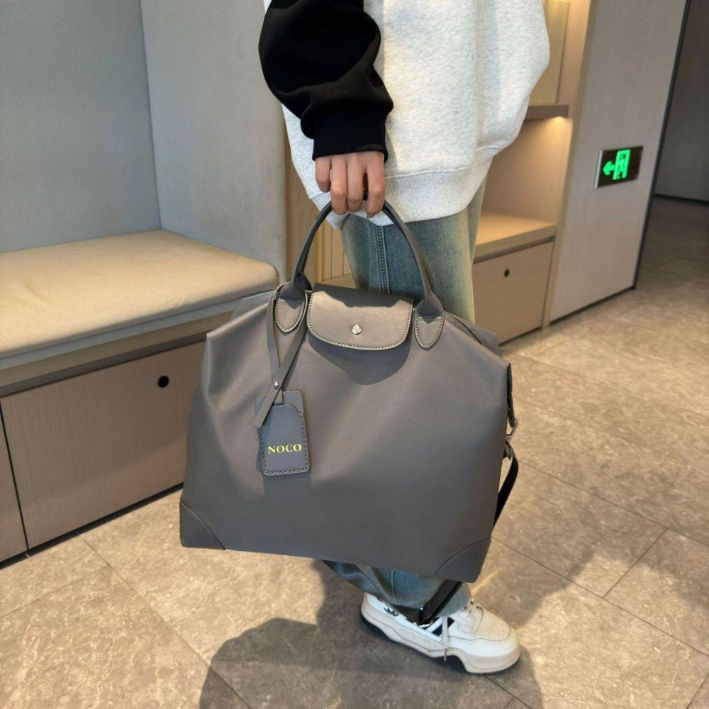 WDF.CO現貨│2024日常6色托特大包│ 單肩包│黑綠灰粉卡其｜大容量｜旅行包｜牛津布包｜斜背包｜防潑水｜旅行外出包-細節圖5