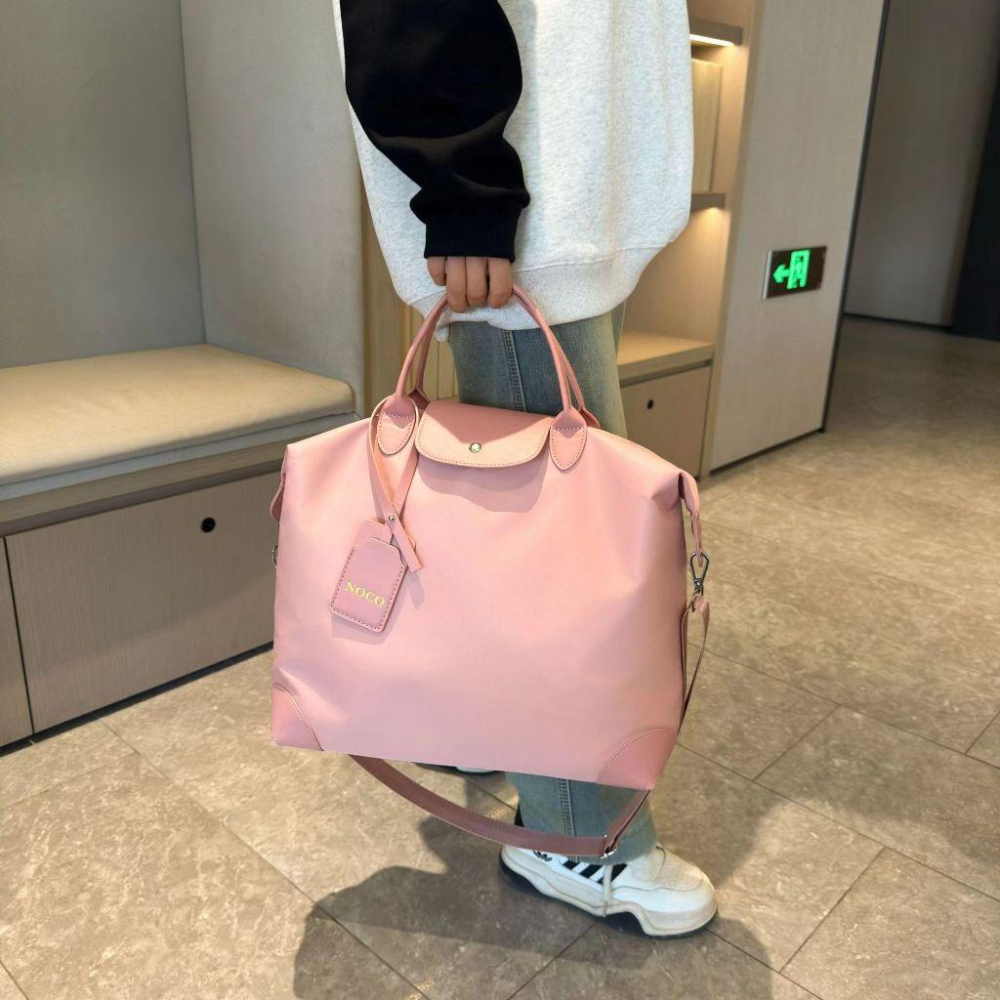 WDF.CO現貨│2024日常6色托特大包│ 單肩包│黑綠灰粉卡其｜大容量｜旅行包｜牛津布包｜斜背包｜防潑水｜旅行外出包-細節圖6