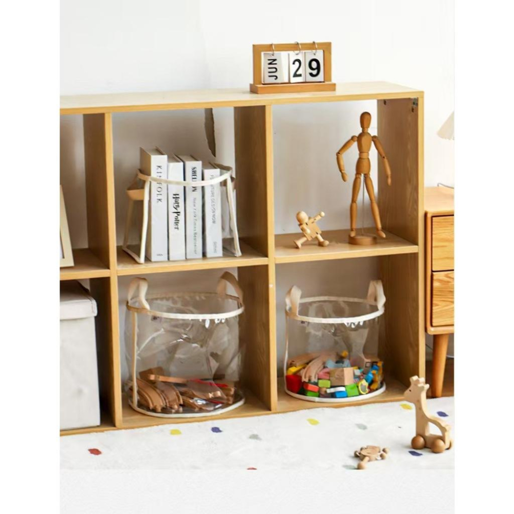 WDF.CO現貨｜2025韓式透明PVC收納筒｜大小2款洗衣籃｜收納籃子｜玩具收納袋｜積木收納箱｜圓筒袋｜雜物收納袋-細節圖4