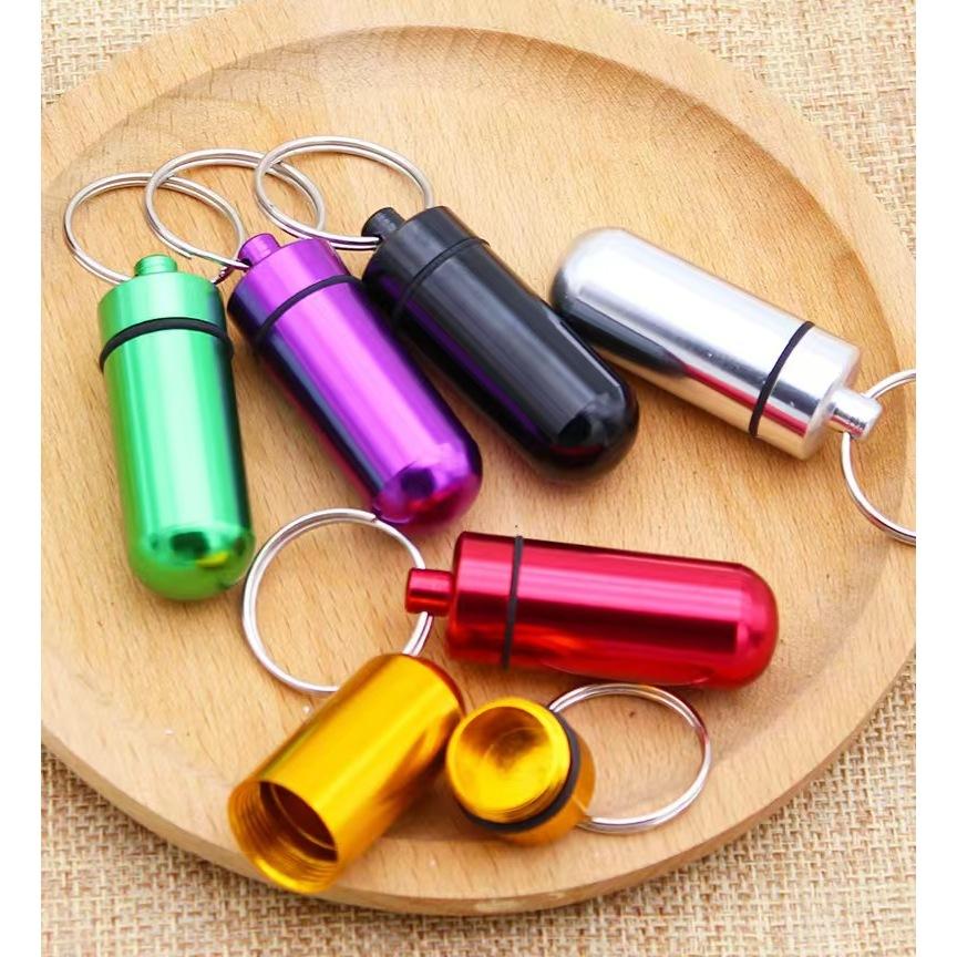 WDF.CO現貨｜鋁合金藥瓶｜隨身藥罐｜急救藥瓶收納｜戶外防水藥艙｜高罐4.8*1.4｜矮罐4*2.2｜紅紫藍綠黑金銀-細節圖2