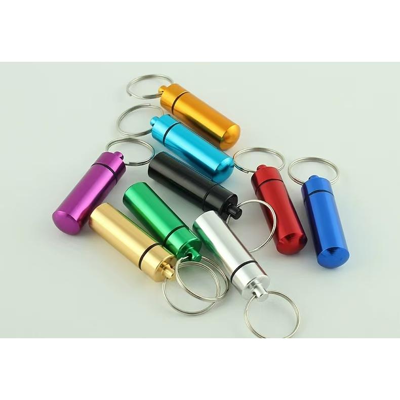 WDF.CO現貨｜鋁合金藥瓶｜隨身藥罐｜急救藥瓶收納｜戶外防水藥艙｜高罐4.8*1.4｜矮罐4*2.2｜紅紫藍綠黑金銀-細節圖4