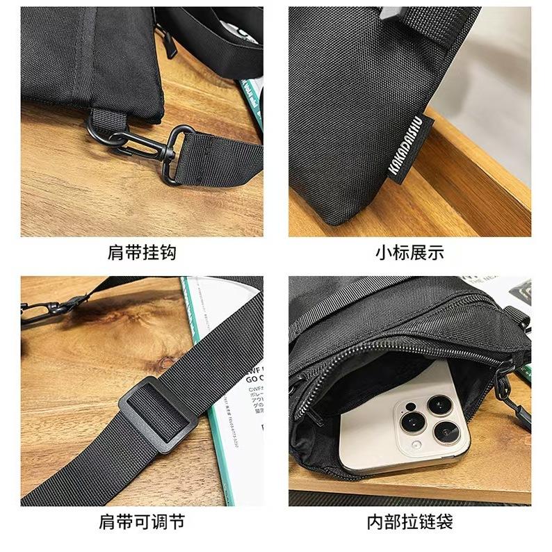 WDF.CO現貨｜2025新款韓國4色拼貼小方包│防潑水側背包│隨身包 ｜登山小包｜大容量｜戶外包｜輕量｜柔軟｜編織繩結-細節圖9