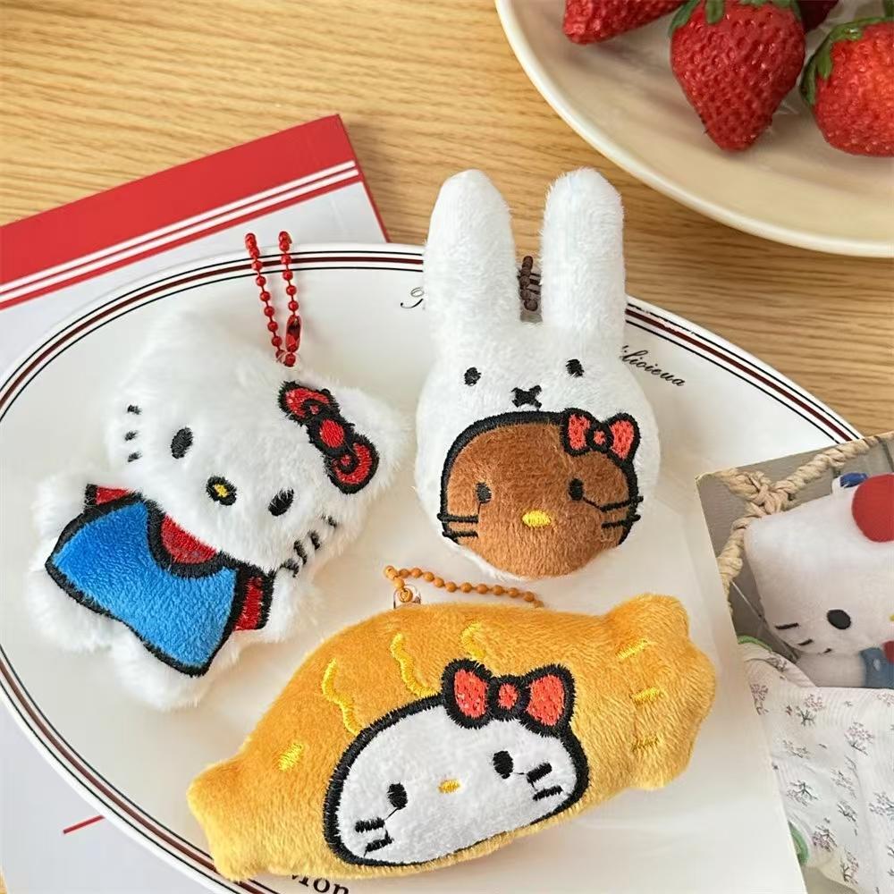 WDF.CO現貨｜2024新可愛小豬掛飾│鯛魚燒小貓│大耳兔小貓│蝴蝶結小貓│毛絨公仔掛件│鑰匙圈扣│背包掛件│包包吊飾-細節圖3