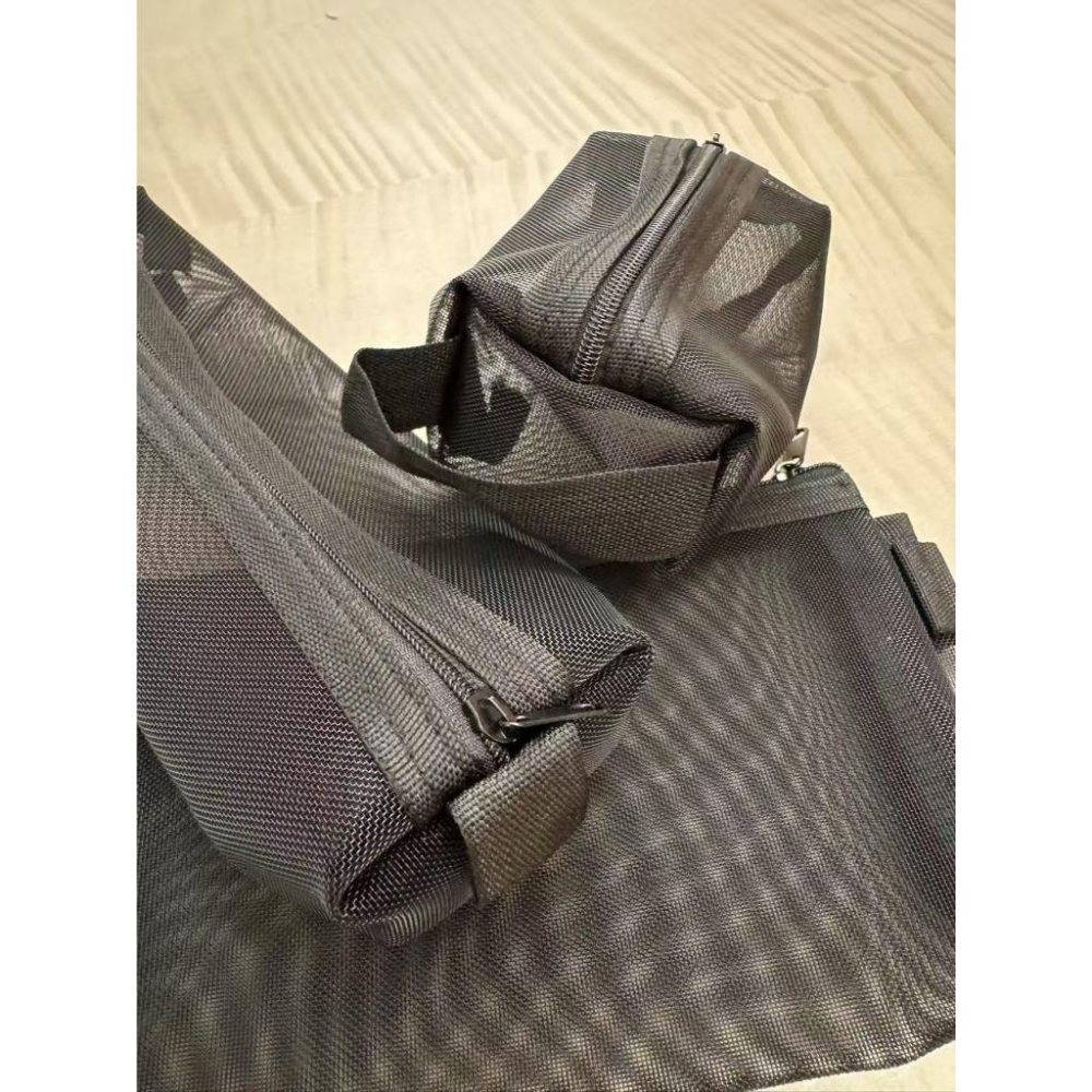 WDF.CO現貨│2025無印風鉛筆盒｜尼龍網眼筆袋｜網紗化妝袋｜黑灰2色透明文具袋｜有拉鍊｜文具收納袋｜雜物收納包-細節圖6