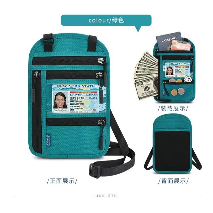 WDF.CO現貨｜2025歐美新款多功能護照包 │5色單肩證件收納袋 ｜掛脖子隨身包｜RFID｜有拉鍊｜大容量｜外出包-細節圖7