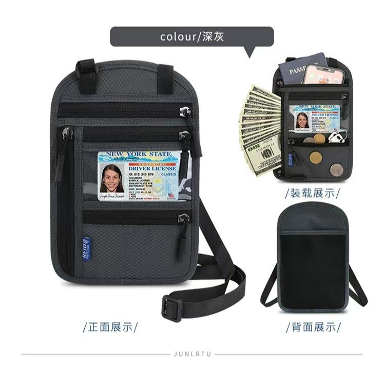 WDF.CO現貨｜2025歐美新款多功能護照包 │5色單肩證件收納袋 ｜掛脖子隨身包｜RFID｜有拉鍊｜大容量｜外出包-細節圖8