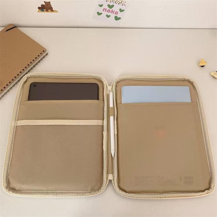 WDF.CO現貨│2024韓國新款ipad筆電包│黑白粉黃藍5色平板保護套│PVC透明設計│14吋ipad收納鋪棉包││-細節圖8