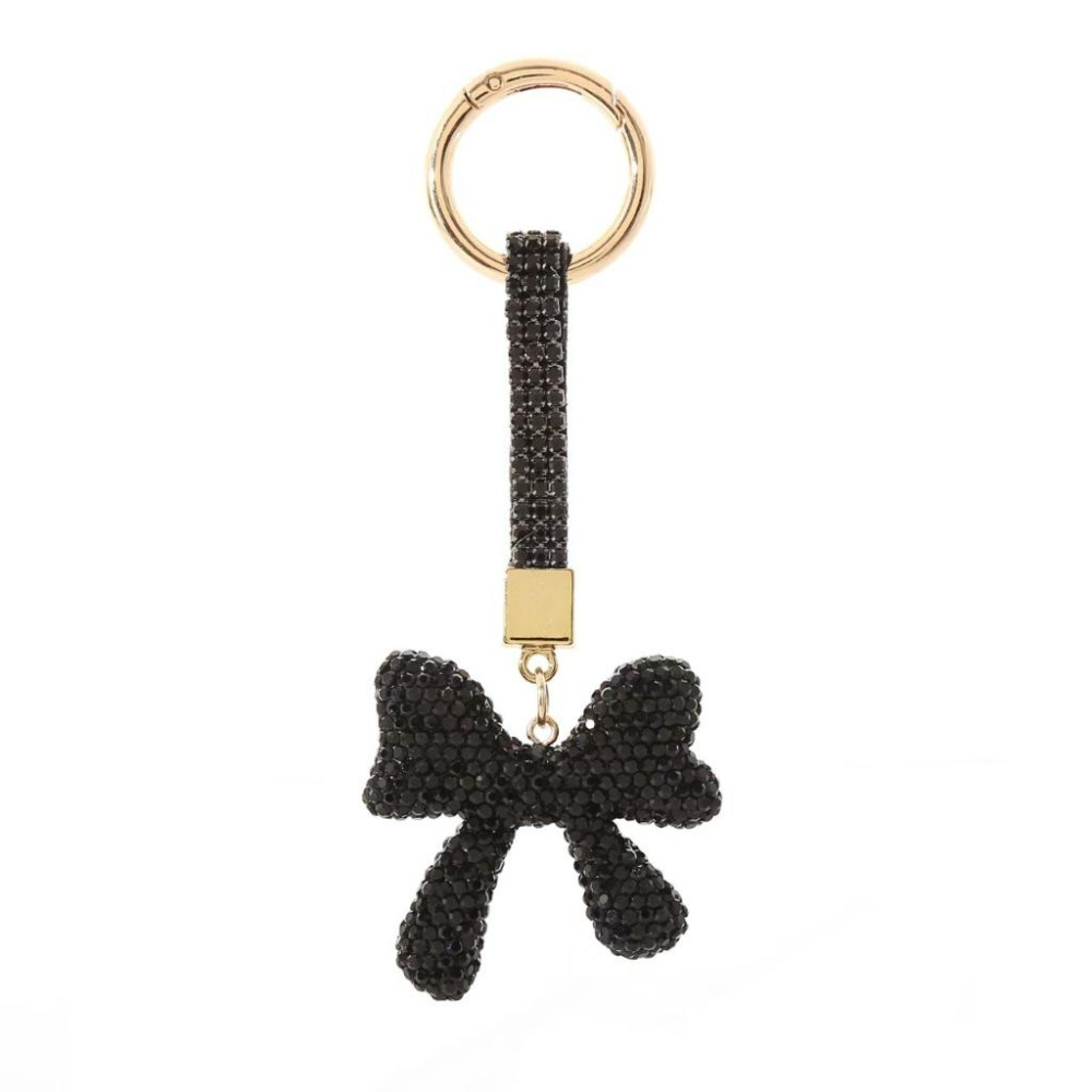WDF.CO現貨｜2025最新韓國雙面水鑽蝴蝶結鑰匙圈│6色汽車鑰匙鑽繩扣│包包吊飾｜鑰匙圈配飾｜ins可愛小物-細節圖2
