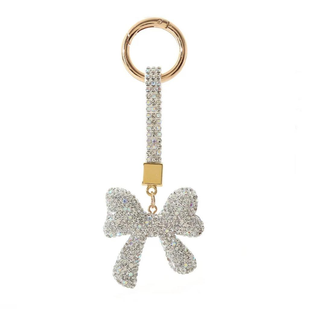 WDF.CO現貨｜2025最新韓國雙面水鑽蝴蝶結鑰匙圈│6色汽車鑰匙鑽繩扣│包包吊飾｜鑰匙圈配飾｜ins可愛小物-細節圖3