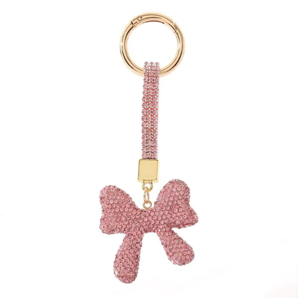 WDF.CO現貨｜2025最新韓國雙面水鑽蝴蝶結鑰匙圈│6色汽車鑰匙鑽繩扣│包包吊飾｜鑰匙圈配飾｜ins可愛小物-細節圖4