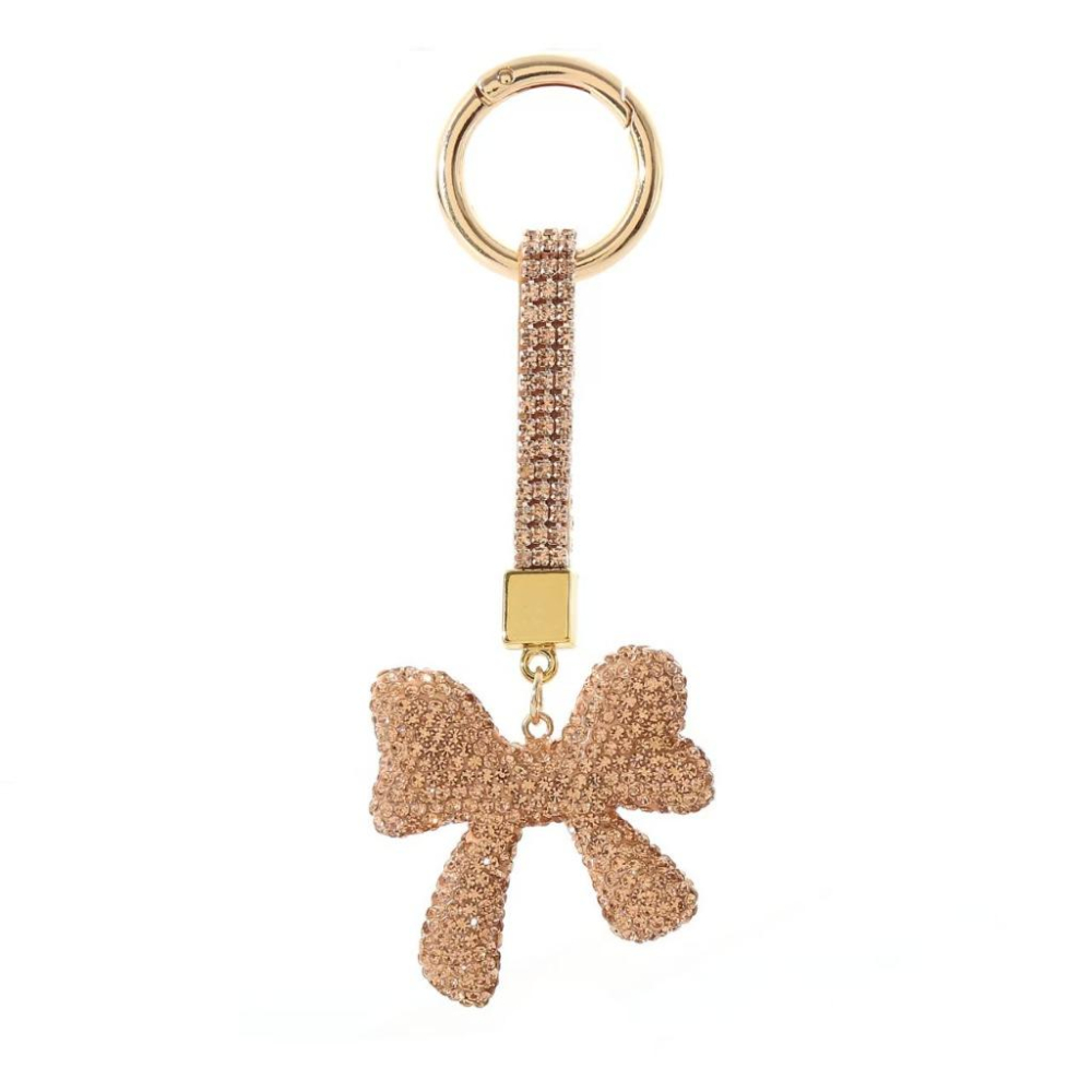 WDF.CO現貨｜2025最新韓國雙面水鑽蝴蝶結鑰匙圈│6色汽車鑰匙鑽繩扣│包包吊飾｜鑰匙圈配飾｜ins可愛小物-細節圖5