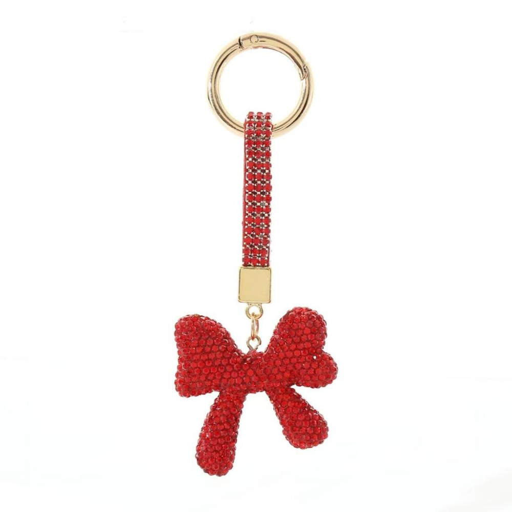 WDF.CO現貨｜2025最新韓國雙面水鑽蝴蝶結鑰匙圈│6色汽車鑰匙鑽繩扣│包包吊飾｜鑰匙圈配飾｜ins可愛小物-細節圖7