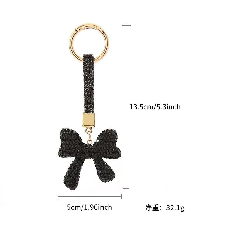 WDF.CO現貨｜2025最新韓國雙面水鑽蝴蝶結鑰匙圈│6色汽車鑰匙鑽繩扣│包包吊飾｜鑰匙圈配飾｜ins可愛小物-細節圖8