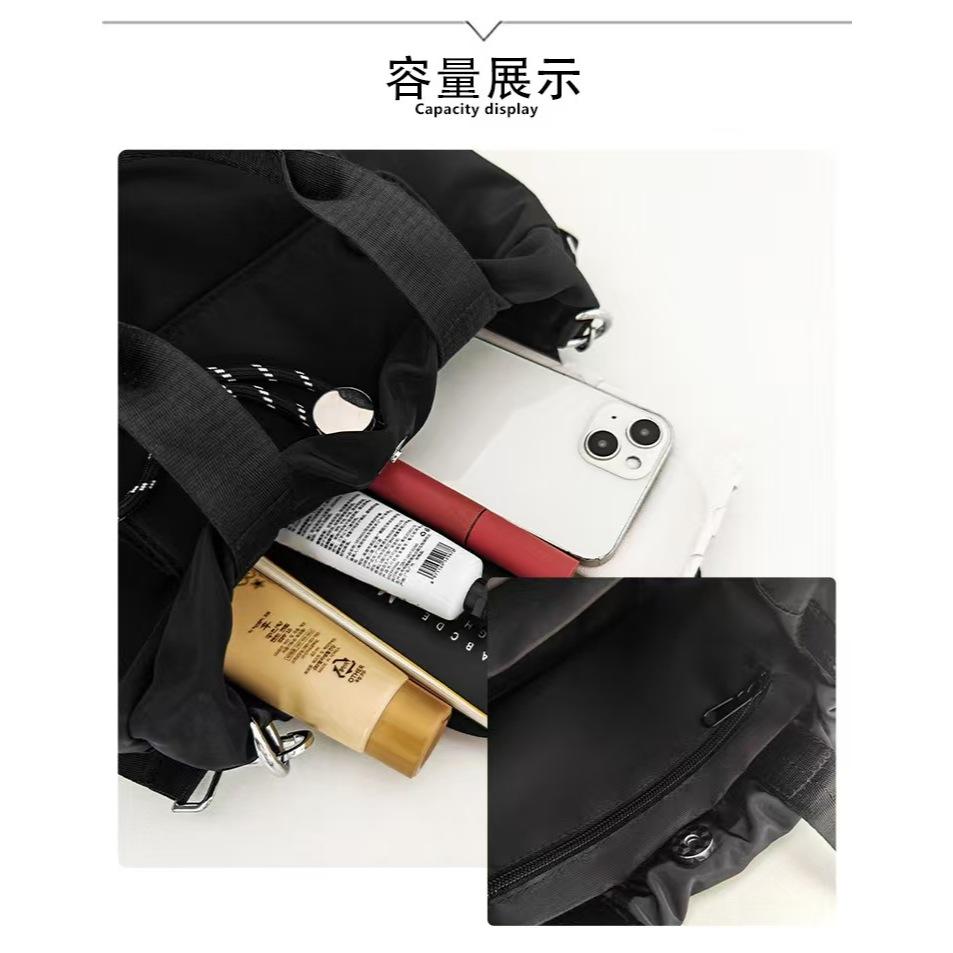 WDF.CO現貨│2024韓國東大門新款尼龍水桶包│2色防潑水斜背手提包 │隨身包｜容量大｜有磁紐｜外出包-細節圖9