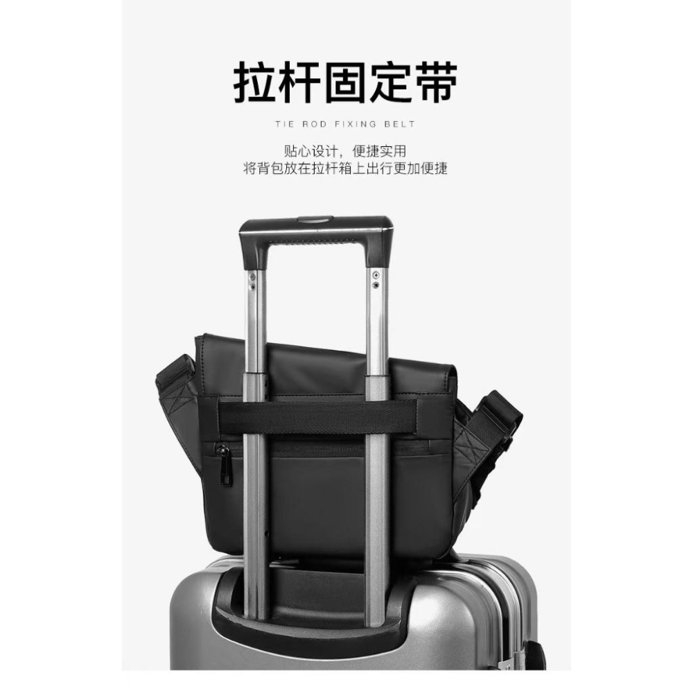 WDF.CO現貨│2025韓版工裝機能郵差包 │黑灰2色防潑水尼龍包 │磁吸款隨身小包｜大容量｜單肩包｜斜背包｜胸包｜-細節圖6