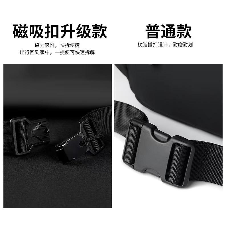WDF.CO現貨│2025韓版工裝機能郵差包 │黑灰2色防潑水尼龍包 │磁吸款隨身小包｜大容量｜單肩包｜斜背包｜胸包｜-細節圖8
