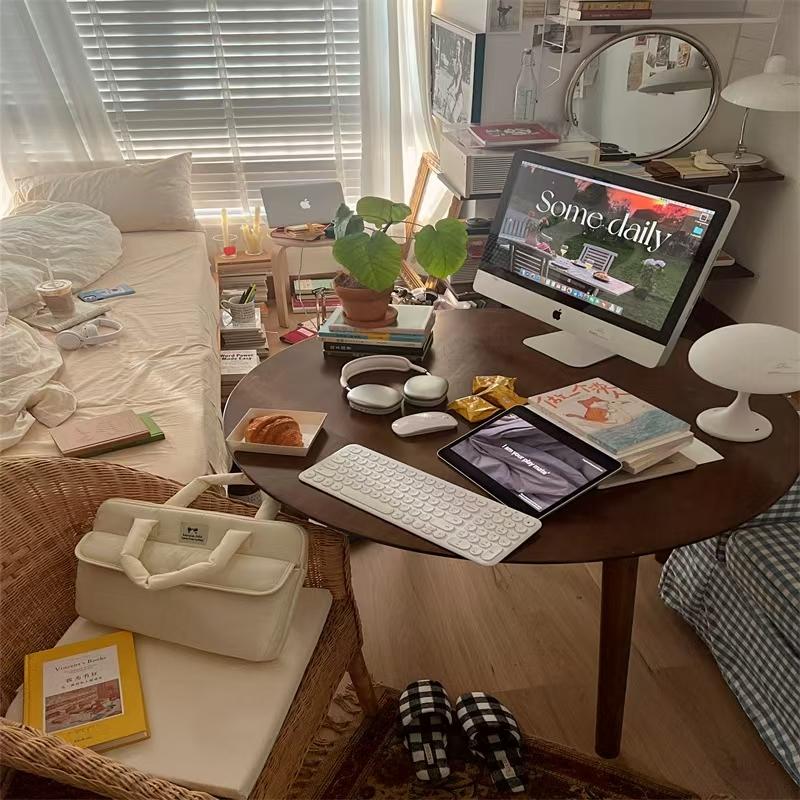 WDF.CO現貨│2025韓國新款ipad筆電包收納│黑白藍3色平板保護套│PVC透明設計│14吋ipad收納鋪棉包││-細節圖2