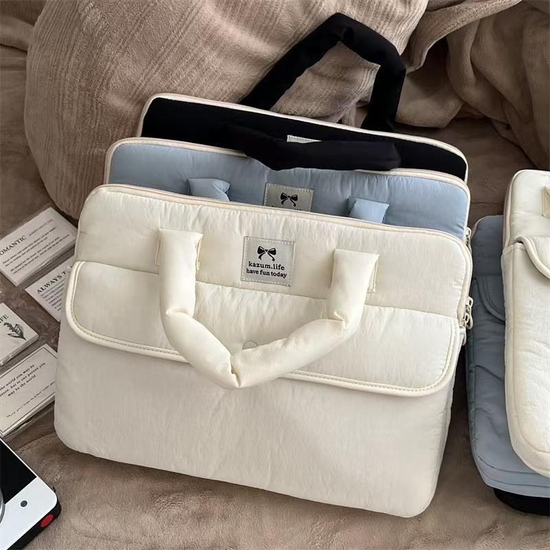 WDF.CO現貨│2025韓國新款ipad筆電包收納│黑白藍3色平板保護套│PVC透明設計│14吋ipad收納鋪棉包││-細節圖3