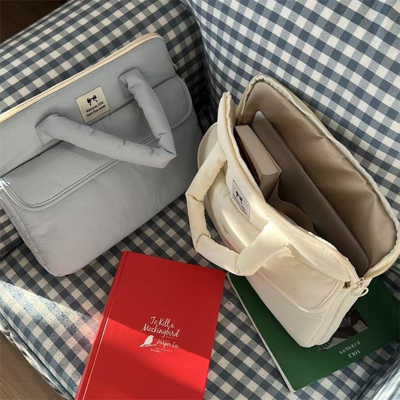 WDF.CO現貨│2025韓國新款ipad筆電包收納│黑白藍3色平板保護套│PVC透明設計│14吋ipad收納鋪棉包││-細節圖4