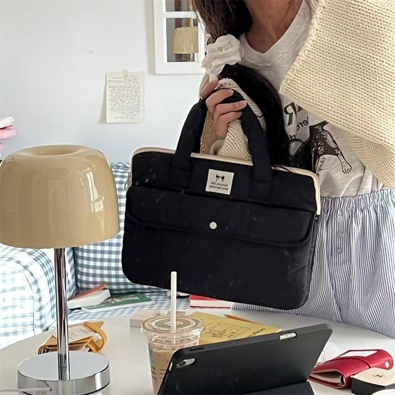 WDF.CO現貨│2025韓國新款ipad筆電包收納│黑白藍3色平板保護套│PVC透明設計│14吋ipad收納鋪棉包││-細節圖6