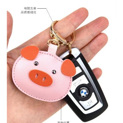 WDF.CO現貨｜2025韓國新款可愛豬頭鑰匙圈｜橘色小豬｜圓圈五金皮革掛件｜包包吊飾｜配飾｜ins小物｜可愛動物-細節圖6