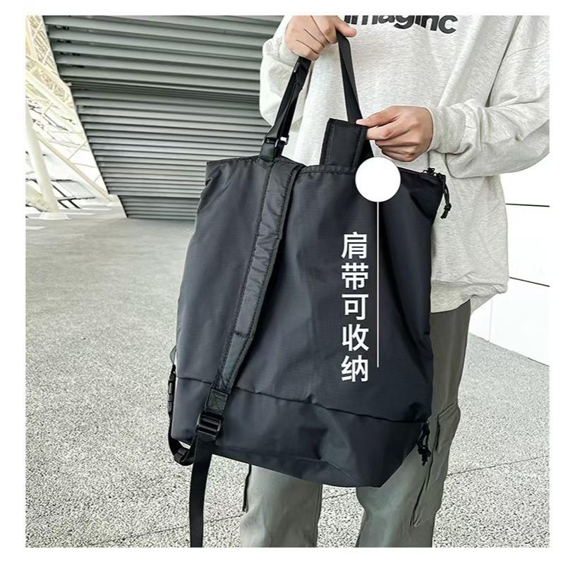 WDF.CO現貨│2025新款尼龍小眾機能風後背包│ 黑綠2色多口袋手提包│底部可放鞋│超大容量│防潑水│外出旅行包-細節圖5