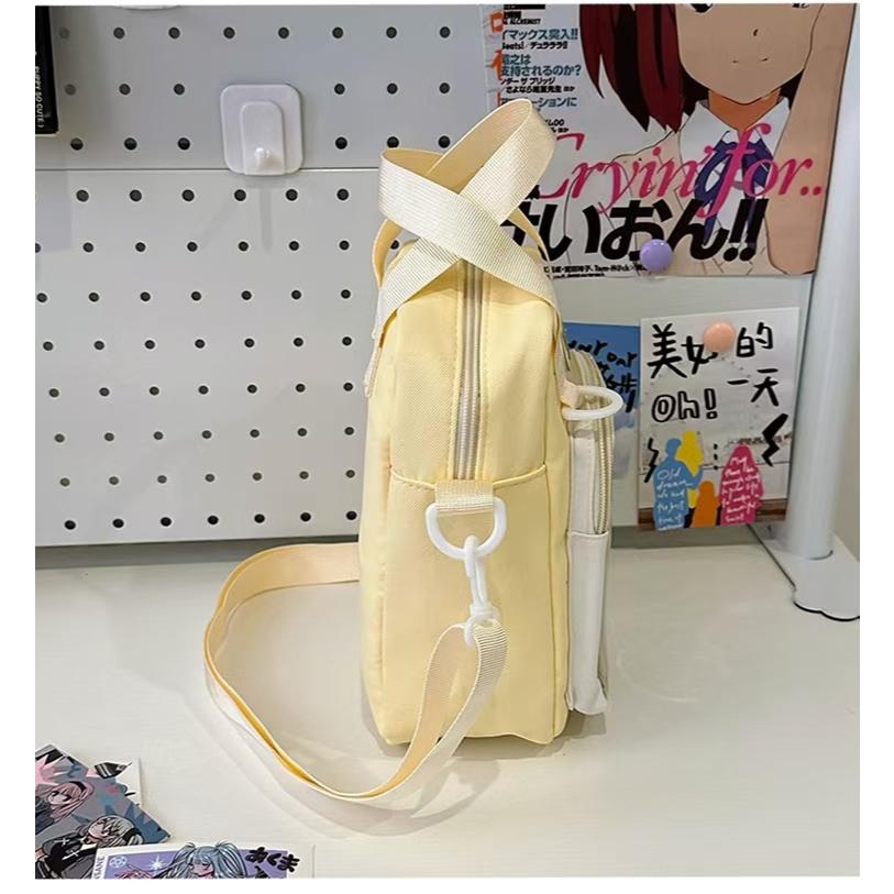 WDF.CO現貨│2024韓國新款透明托特包│4色尼龍手提斜跨包 │附雲朵│附徽章│單肩包｜有拉鍊｜容量大｜外出包-細節圖8