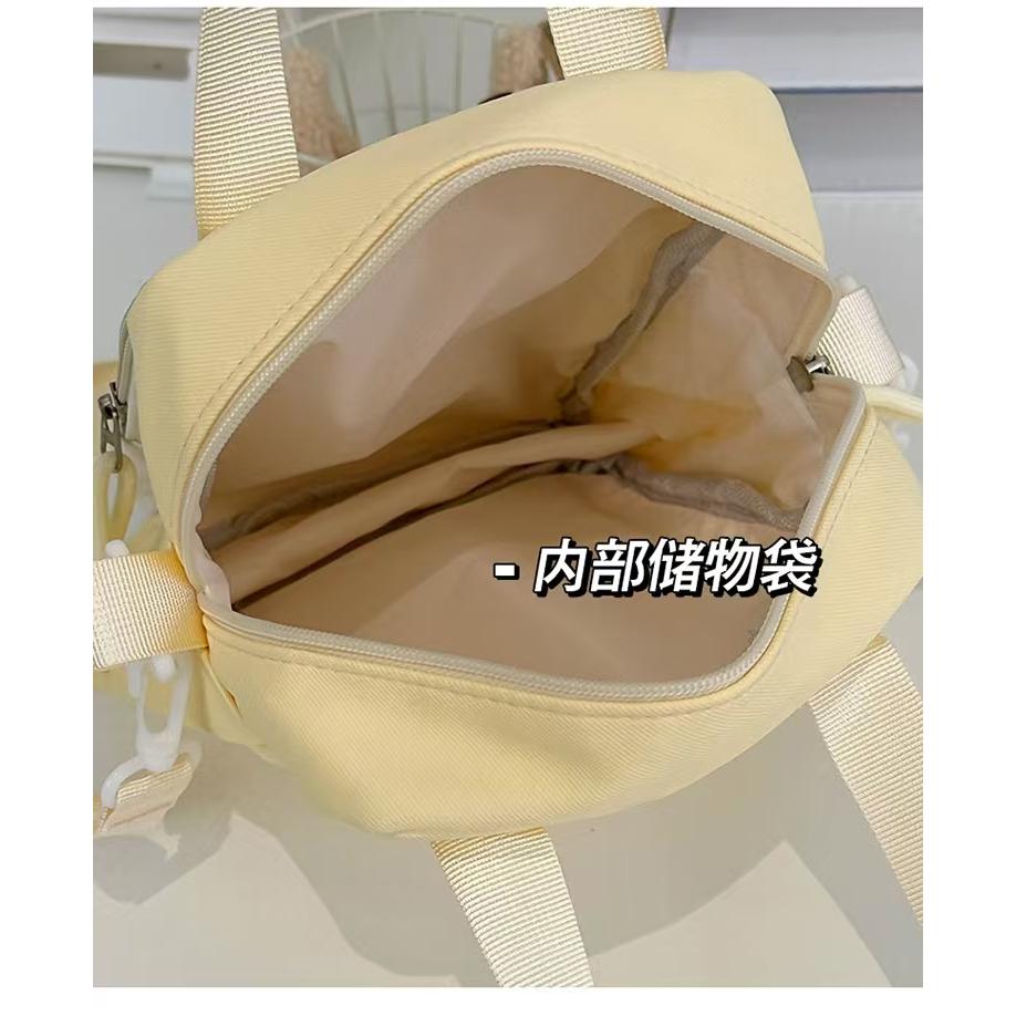 WDF.CO現貨│2024韓國新款透明托特包│4色尼龍手提斜跨包 │附雲朵│附徽章│單肩包｜有拉鍊｜容量大｜外出包-細節圖9