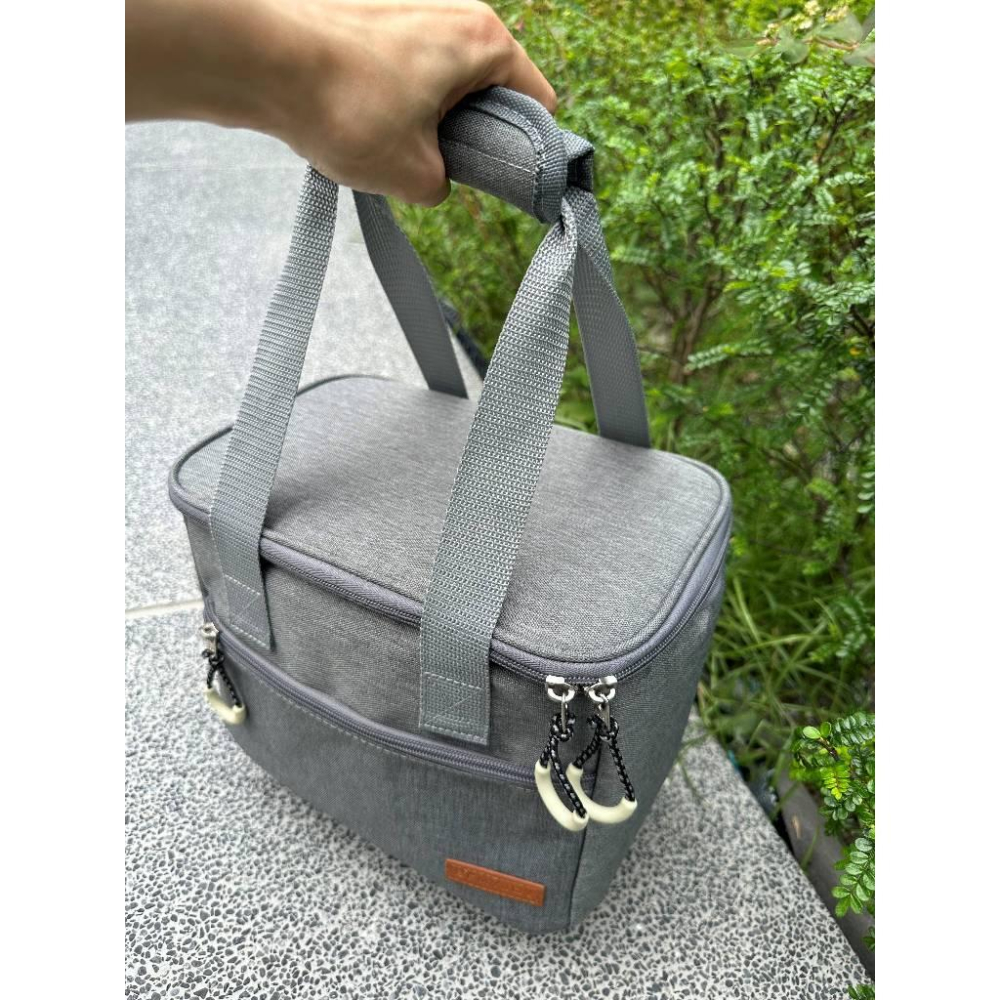 WDF.CO現貨│2024新款保冷保溫旅行袋│灰藍2色 │手提包│有拉鍊 │防潑水｜大容量｜露營野餐保冷｜外出包｜買菜包-細節圖3