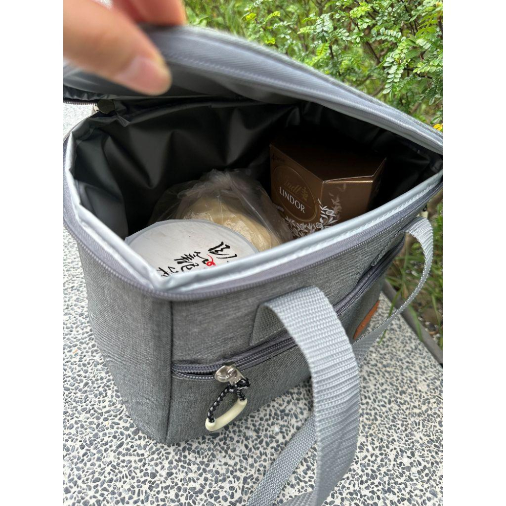 WDF.CO現貨│2024新款保冷保溫旅行袋│灰藍2色 │手提包│有拉鍊 │防潑水｜大容量｜露營野餐保冷｜外出包｜買菜包-細節圖6