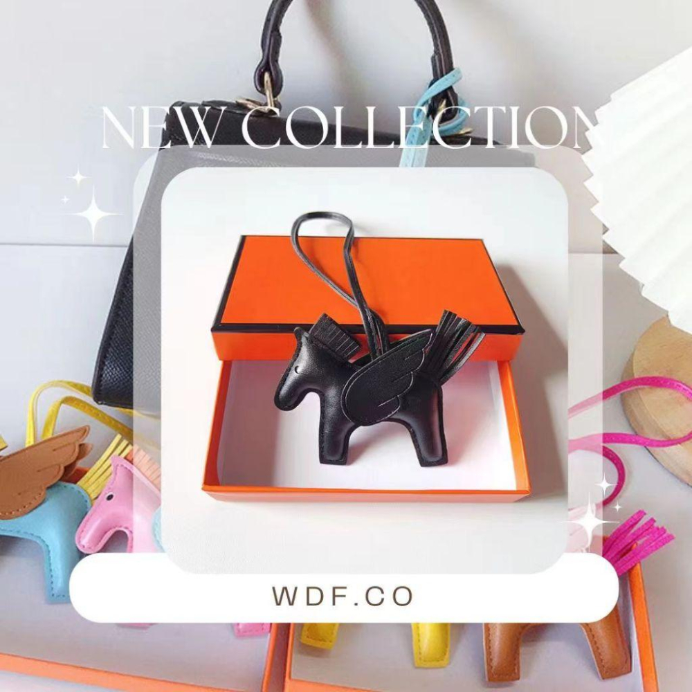 WDF.CO現貨｜2024最新韓國飛馬皮革吊飾│黑白粉橘藍│包包吊飾｜鑰匙圈配飾｜可愛小物｜飛馬造型｜裝飾造型-細節圖2