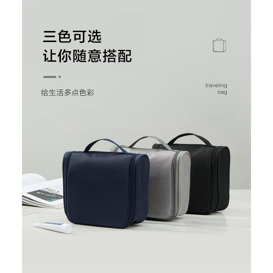 WDF.CO現貨│2024新款日式乾濕分離洗漱化妝包│黑銀2色旅行收納包 │化妝品包│卡扣掛勾 ｜大容量｜露營用｜外出包-細節圖2