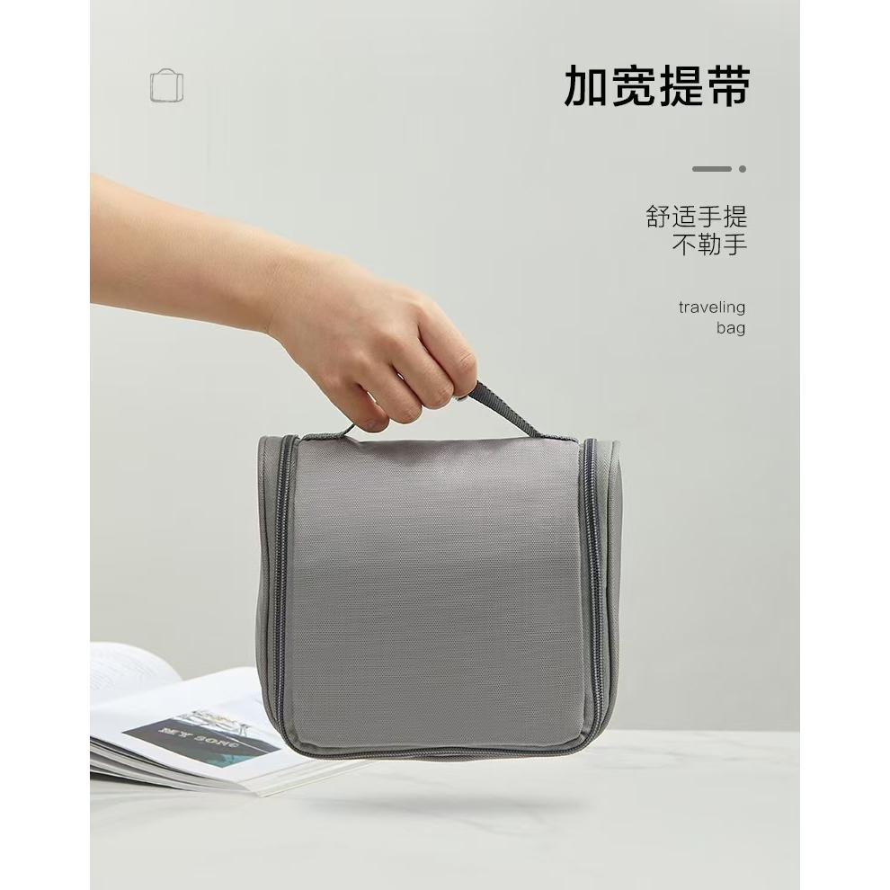 WDF.CO現貨│2024新款日式乾濕分離洗漱化妝包│黑銀2色旅行收納包 │化妝品包│卡扣掛勾 ｜大容量｜露營用｜外出包-細節圖6