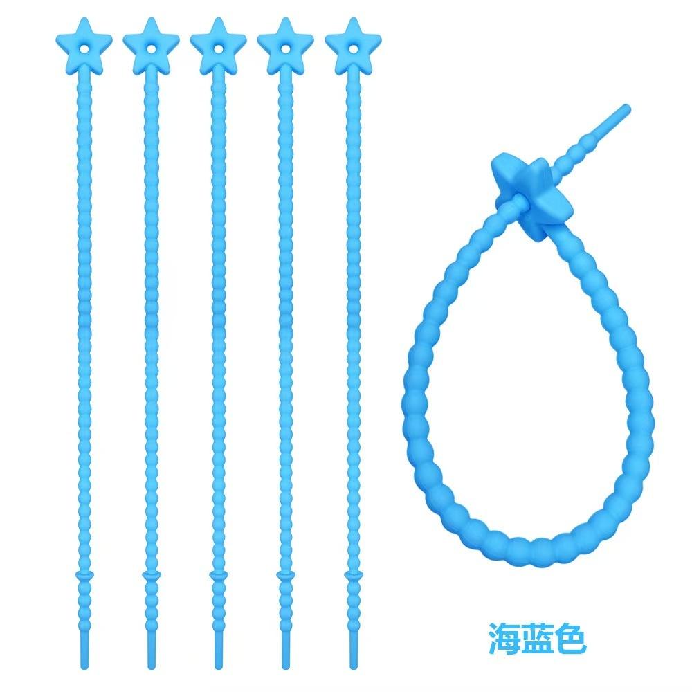 WDF.CO現貨｜2025新款馬卡龍色｜16色220mm星星矽膠束繩帶｜重複使用｜收納方便集線器｜矽膠綑綁帶｜理線帶｜-細節圖4