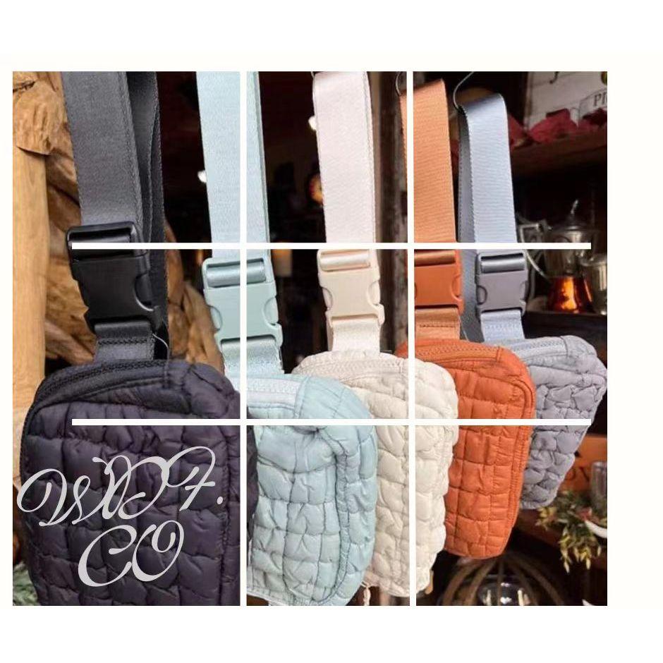 WDF.CO現貨｜2024最新韓國泡芙胸腰包 │ 黑白藍灰四色│肩背包｜插扣｜斜背包｜隨身小包｜白色包包｜輕量包｜空氣包-細節圖3