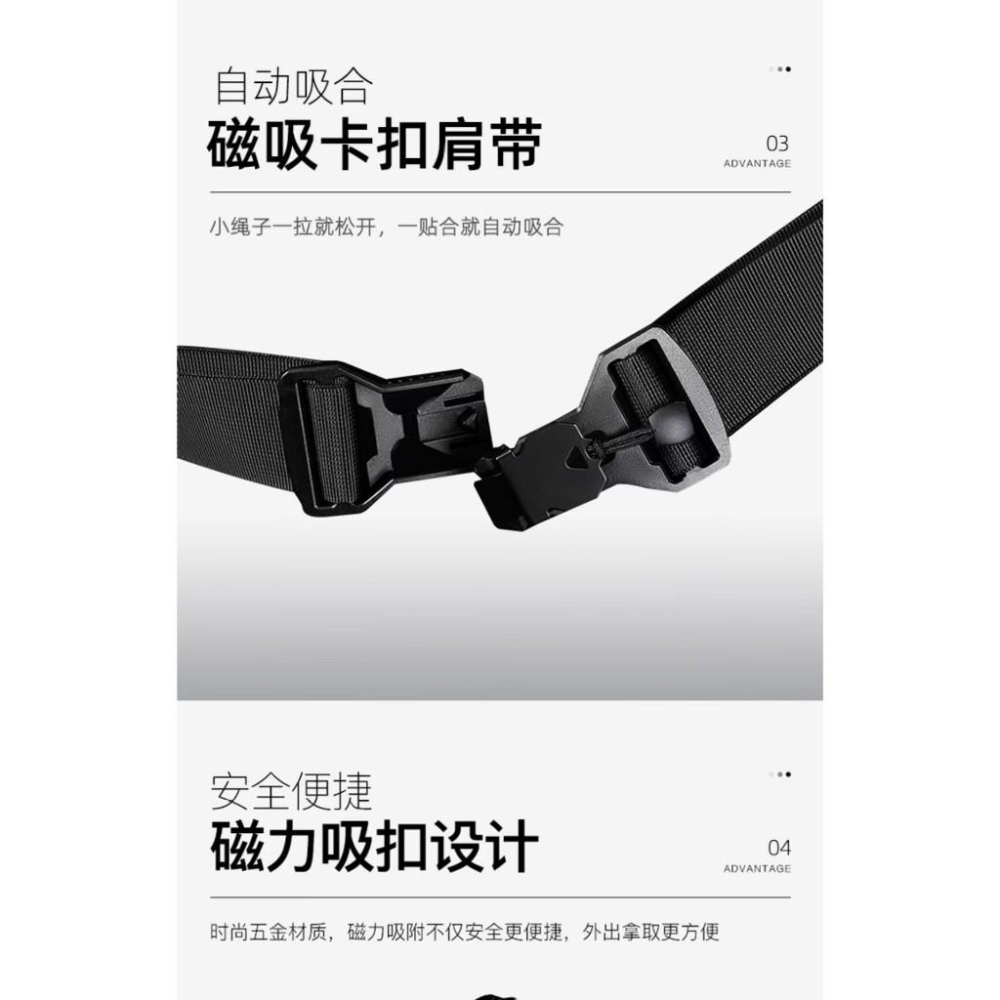 WDF.CO現貨│2025韓版工裝機能郵差包 │黑灰藍3色防潑水加厚尼龍包 │磁吸鎖隨身小包｜大容量｜單肩斜背包｜胸包-細節圖9