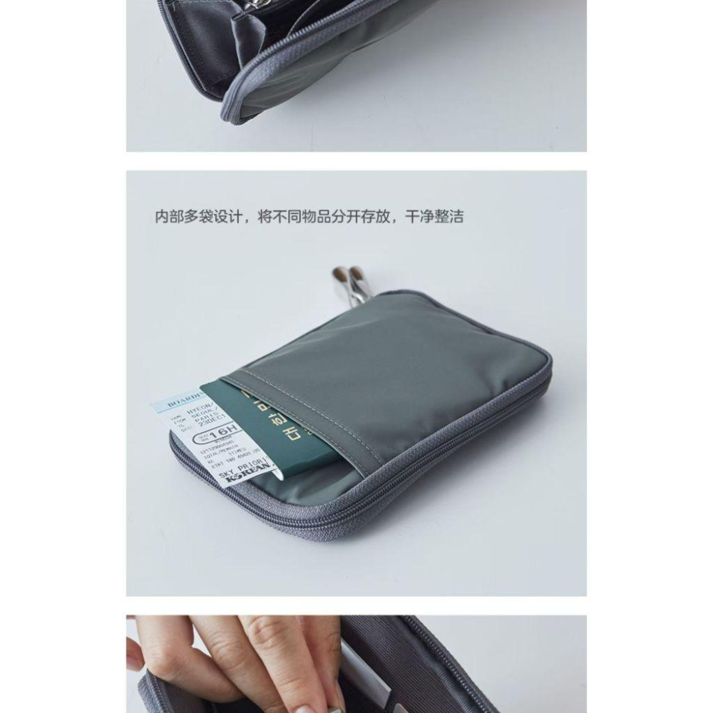 WDF.CO現貨｜2025韓國尼龍新款旅行護照包│卡灰黑3色多功能證件收納小包│防潑水尼龍包｜有雙拉鍊｜卡包｜硬幣包-細節圖2