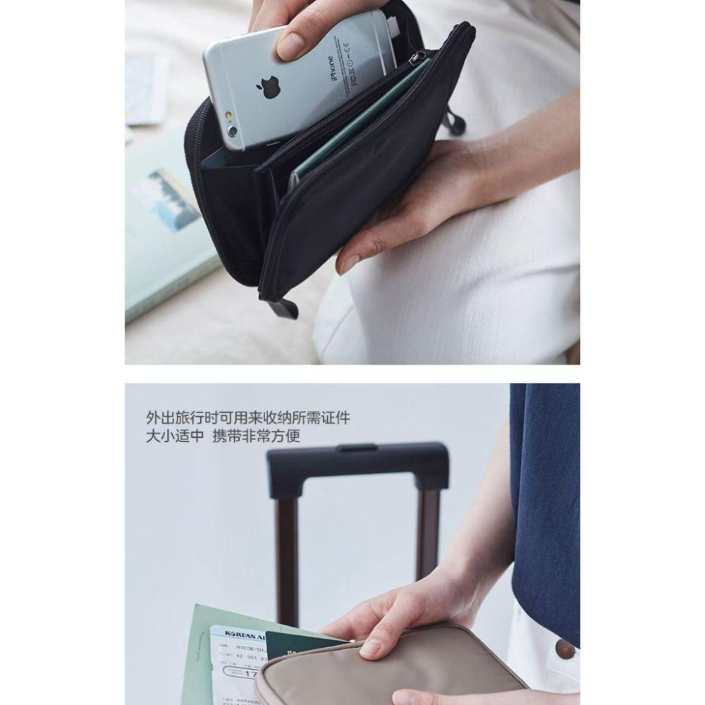WDF.CO現貨｜2025韓國尼龍新款旅行護照包│卡灰黑3色多功能證件收納小包│防潑水尼龍包｜有雙拉鍊｜卡包｜硬幣包-細節圖6