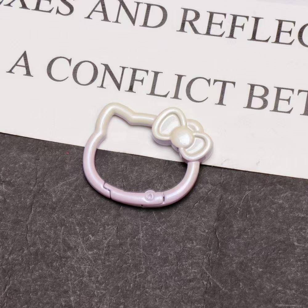 WDF.CO現貨｜2025新款蝴蝶結小貓彈簧扣具30*37mm│雙色烤漆│造型鑰匙圈│彈簧D扣│飾品掛件-細節圖6