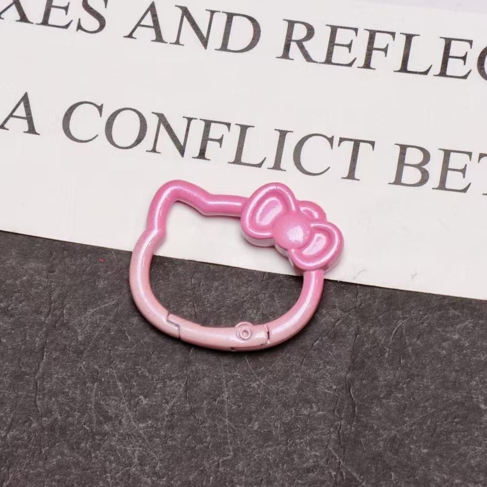 WDF.CO現貨｜2025新款蝴蝶結小貓彈簧扣具30*37mm│雙色烤漆│造型鑰匙圈│彈簧D扣│飾品掛件-細節圖7