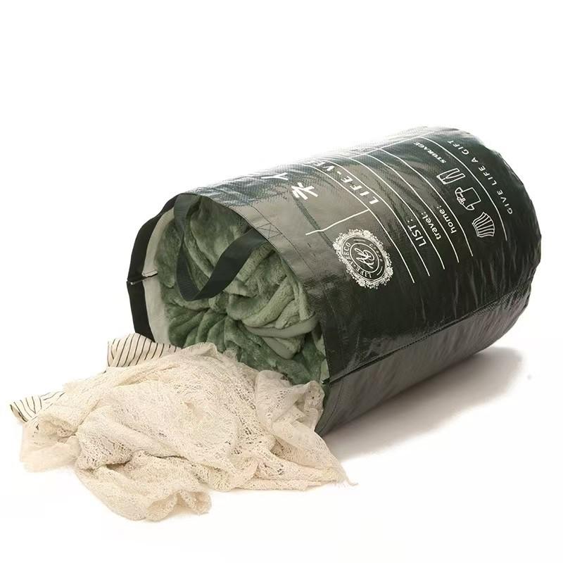 WDF.CO現貨│2025日式新款圓筒環保購物袋│綠色洗衣袋｜髒衣服框｜搬家袋｜旅行露營外出大容量｜超市購物袋｜外出包-細節圖7