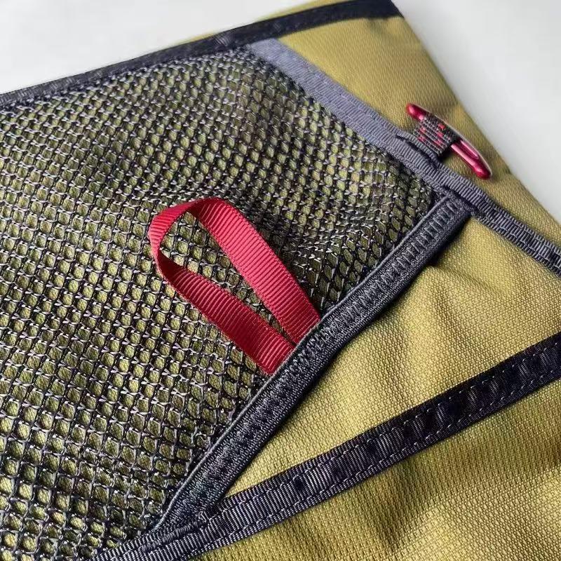 WDF.CO現貨｜2025新款戶外運動尼龍郵差包│黃藍綠黑4色隨身斜背包｜登山小方包｜大容量｜戶外騎行包｜編織繩結肩帶-細節圖6