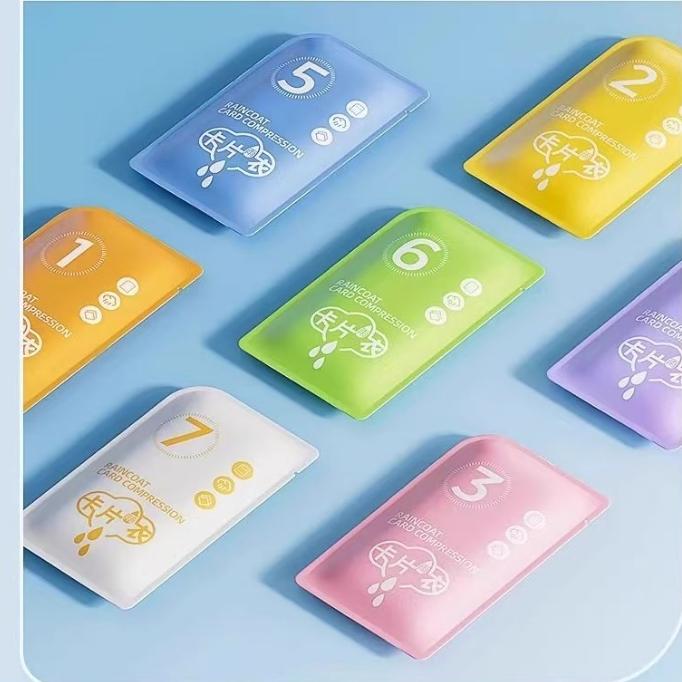 WDF.CO現貨｜2025新款拋棄式輕便雨衣｜黃紫白橘粉5色一次性加厚卡片雨衣｜外出旅行用｜PE防水材料｜方便攜帶-細節圖8