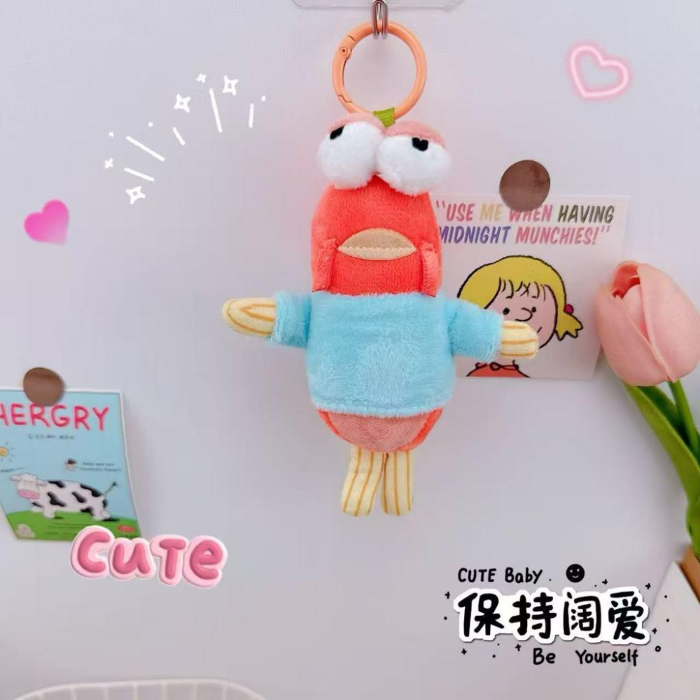 WDF.CO現貨｜2025最新海底居民魚吊飾│癱癱魚│躺平魚│酷酷魚│打工魚│背包掛件│鑰匙圈扣│包包吊飾│ins小物-細節圖4
