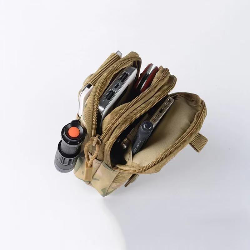 WDF.CO現貨｜2025新款戶外戰術腰包│黑綠迷彩 3色手機包｜有拉鍊｜多功能運動跑步包｜小方包｜腰包｜隨身小包｜-細節圖5