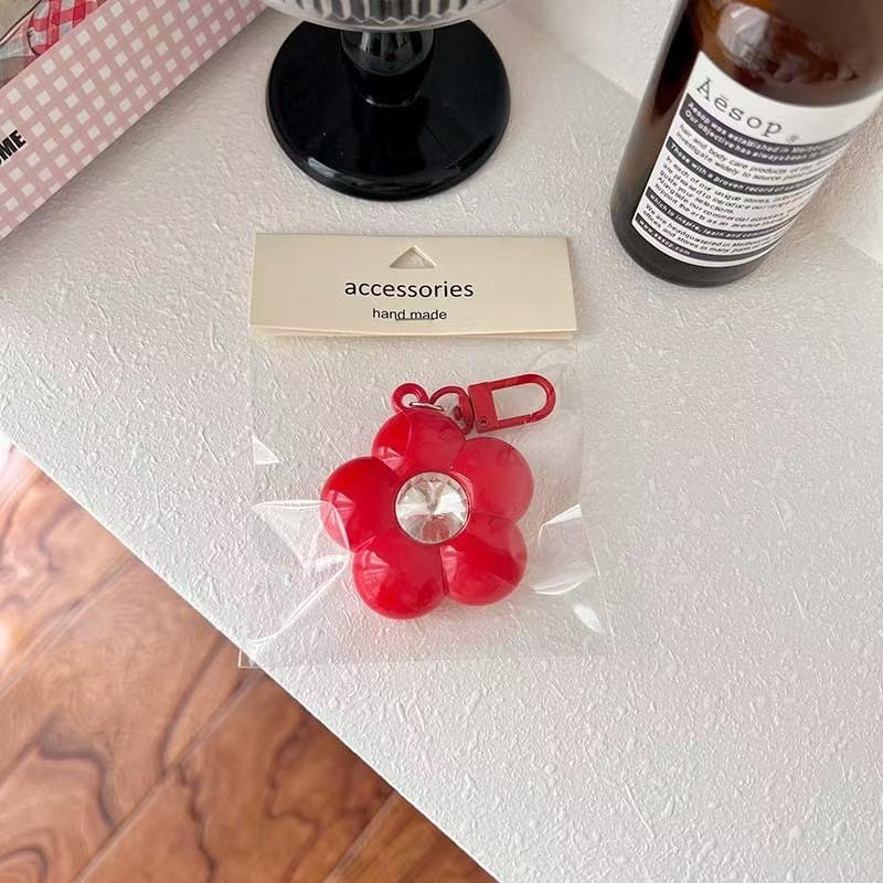 WDF.CO現貨│2025新款多巴胺五瓣花片吊飾│9色亮面帶鑽花朵掛飾│鑰匙圈掛飾│包包吊飾│書包掛件│ins 小物-細節圖8