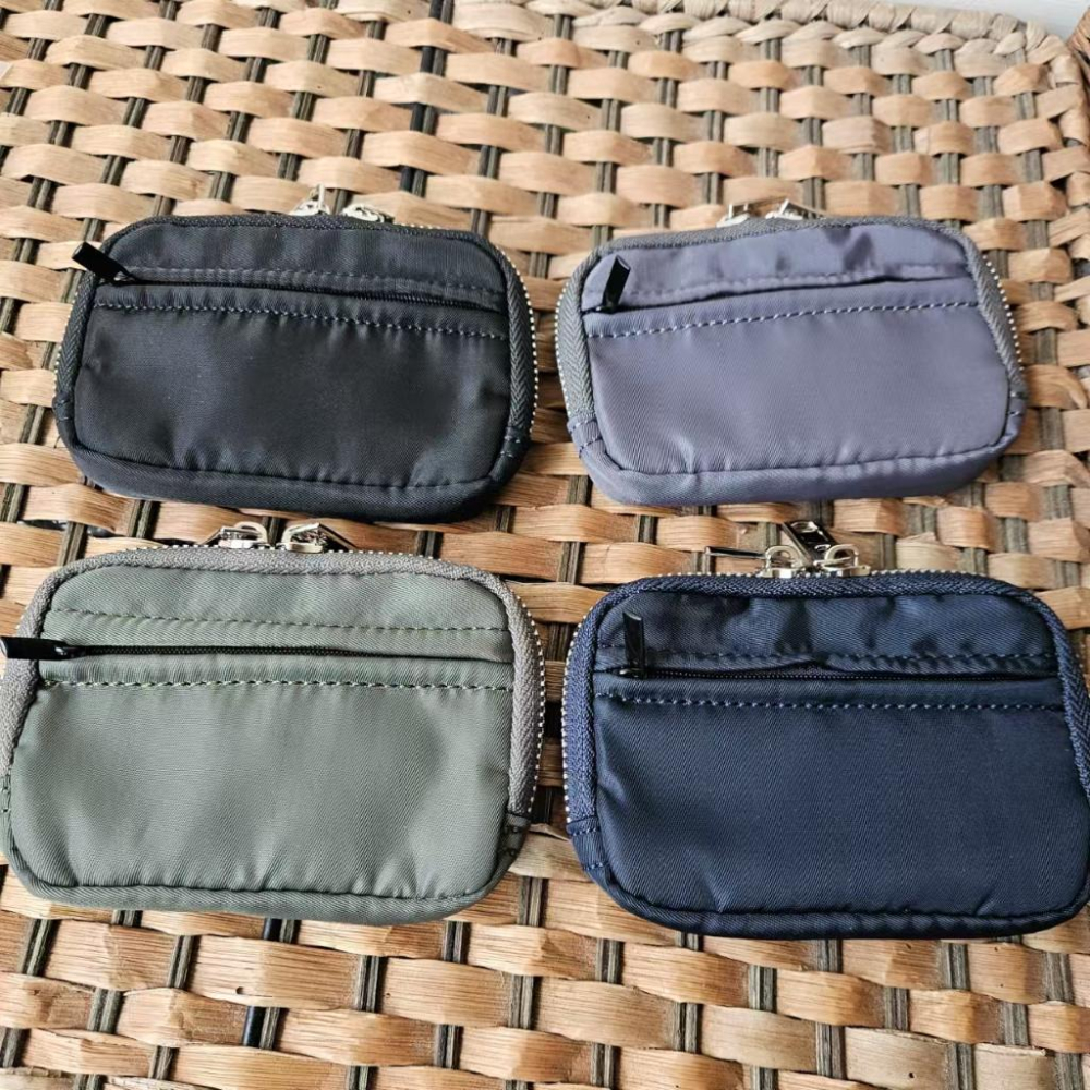 WDF.CO現貨｜2025日式尼龍新款│藍綠灰黑4色多功能收納小包│防潑水零錢包｜有雙拉鍊｜卡包｜硬幣包｜可愛小物｜-細節圖3