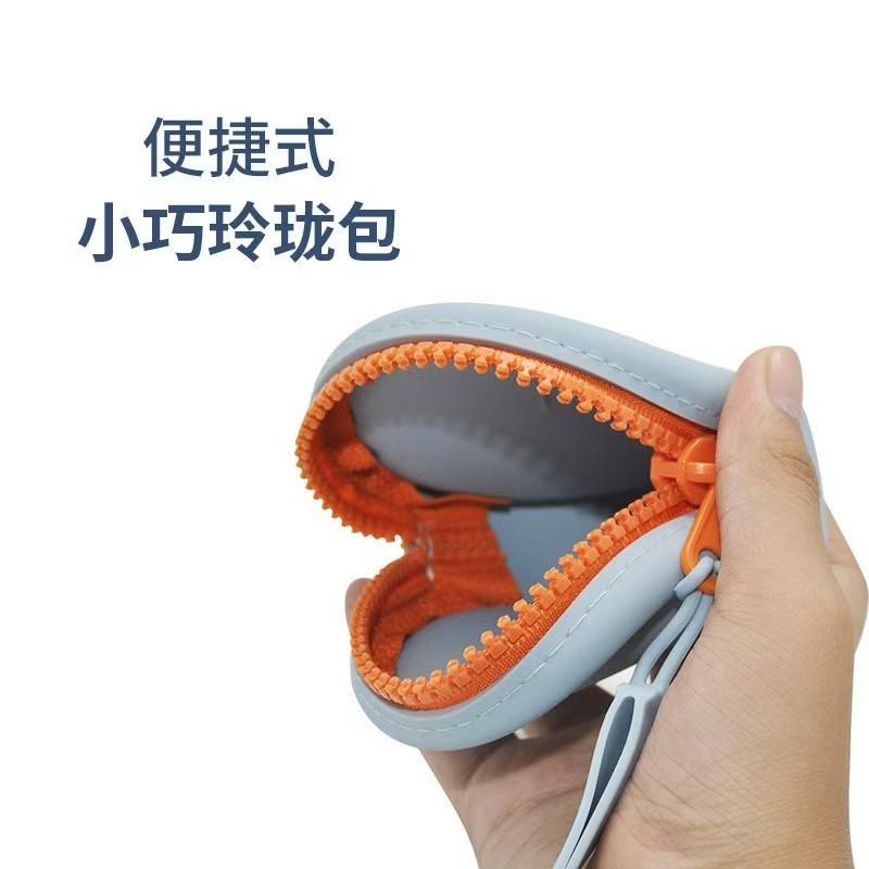 WDF.CO現貨│2025可愛風圓形矽膠收納袋│藍灰綠粉紫白6色耳機包收納袋│零錢包有拉鍊│飾品收納│桌面整理│充電線收-細節圖2