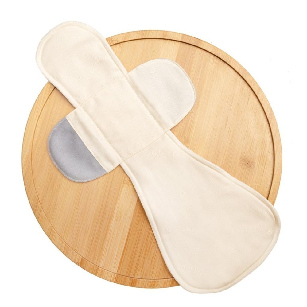 【和諧生活】無釦愛布棉 舒眠夜用組(3入)－米白／卡其 #衛生棉 #本布100％有機棉 #台灣製造-細節圖3